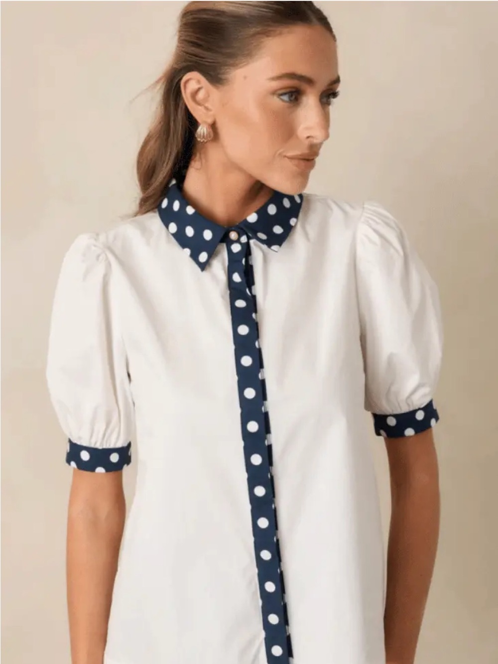Prosperina Penny Button Front Top